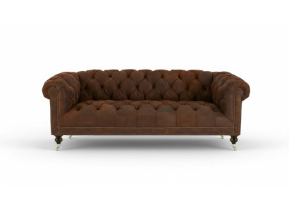 Bruin driezits Chesterfield modern design leren bankstel design meubels fluweel stof