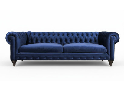Blauwe Chesterfield driezitsbank modern design banken sofa meubelstoffering nieuwe stoffen sofa's.