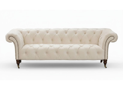 Beige Chesterfield Driezits Modern Design Bank Stoffen Bank Designermeubels