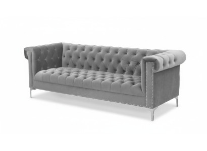 Grijze Chesterfield driezits stoffen woonkamer design bankstellen gestoffeerde banken Nieuw