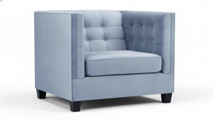 Blauwe Chesterfield fauteuil Woonkamer Textiel Stof Creatief Meubilair Modern