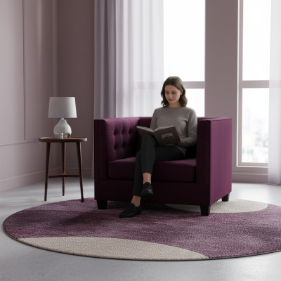Fauteuil Chesterfield Textiel Stof Paars Creatief Meubilair Nieuw Woonkamer Modern