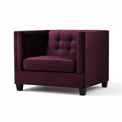 Fauteuil Chesterfield Textiel Stof Paars Creatief Meubilair Nieuw Woonkamer Modern