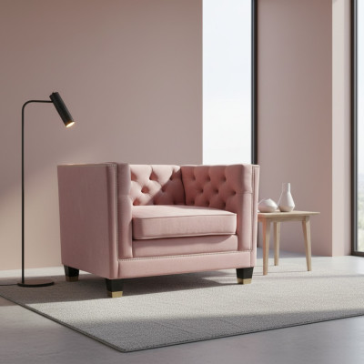 Fauteuil Chesterfield textiel paars creatief meubilair nieuw modern woonkamer