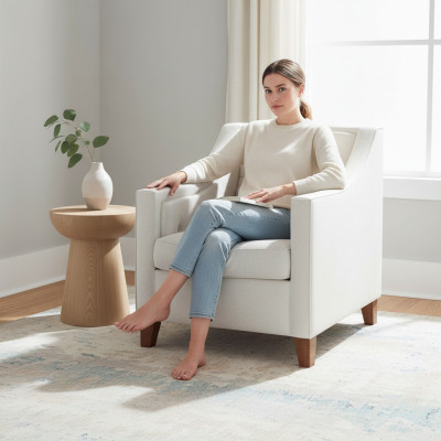 Fauteuil textiel stof wit creatief meubilair Nieuwe loft woonkamer modern