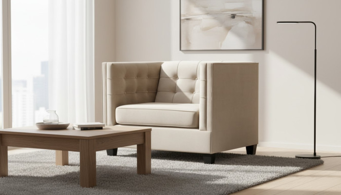 Fauteuil Textiel Stof loft Grijs Creatief Meubilair Nieuw Modern Woonkamer