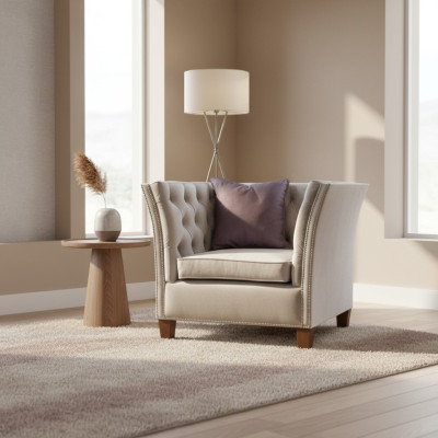 Fauteuil textiel stof licht grijs Creatief meubilair Nieuw Woonkamer Modern