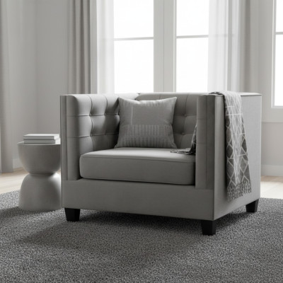 Fauteuil Chesterfield Stof Grijs Nieuw Moderne Creatieve Woonkamer