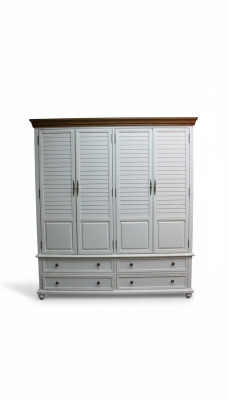 Luxe kledingkast van houten kast, kast, slaapkamer, kleedkamer, meubels, echt hout.