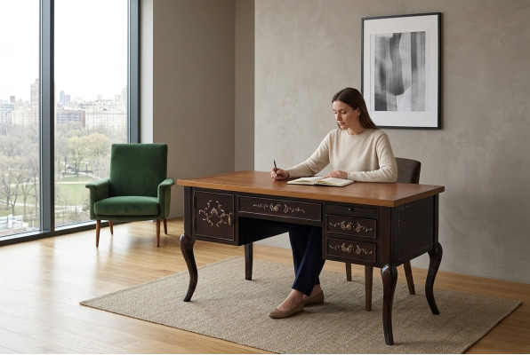 Secretaris Koloniale stijl Bureau Schrijftafel Kantoor bureaus Tafels Klassieke tafel