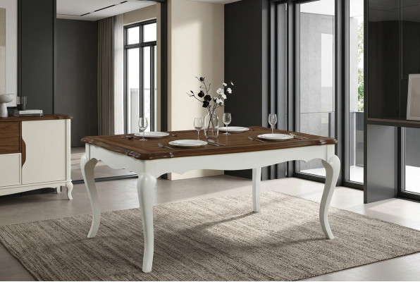 Klassieke eettafel Echt hout Eetkamer meubels Tafel Landelijke stijl Tafels Nieuw