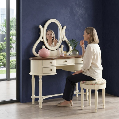 Klassieke kaptafel spiegel luxe console kruk make-up tafel landhuis nieuw