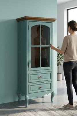 Vitrine dressoir glazen kast commode hoge kasten echte houten meubels dressoirs