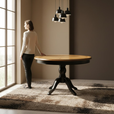 Eettafel rond 122 cm massief hout Eettafel Keukentafel tafel Echt hout Nieuw