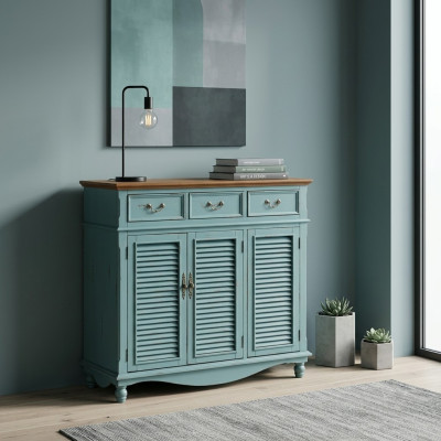 Echt houten dressoirs Blauwe dressoirs Kasten Dressoir Wandkast Kommode