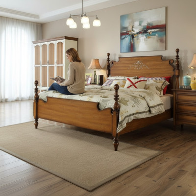 Ontwerp Slaapkamer 3-delige Set Bed 2x Nachtkastje Amerikaanse Luxe Beddenset Meubels