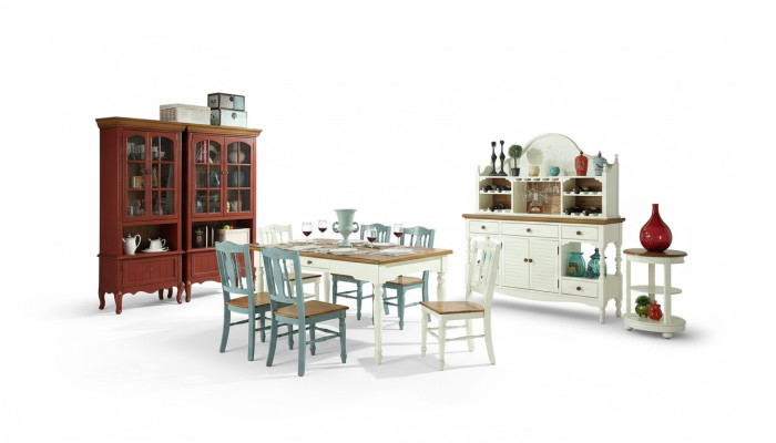 Ontwerper eetkamer meubels 8-delige set tafel stoelen dressoir dressoir groep garnituur