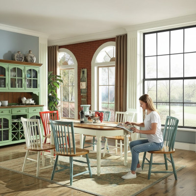 Vitrine Eettafel 6x Eetkamer Set Stoel Set Tafel Groep 8-delig Set Dressoir