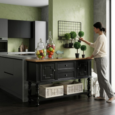 Hoge kast dressoir dressoir woonkamer eetkamer dressoir van hout Sideboard dressoir