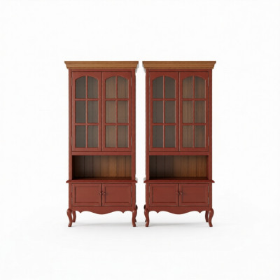 Luxe kast hout meubelen kasten vitrinekast plank archiefkast glazen kast antiek