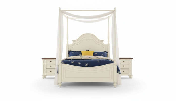 Hemelbed Bed 3-delige set Slaapkamer Bedden 3-delige set Landelijke meubels Nachtkastje