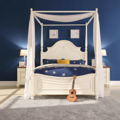Hemelbed Echt hout Bedontwerp Luxe Bedden Klassieke slaapkamermeubelen Nieuw