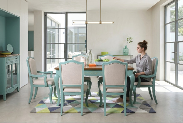Eetset Eettafel 6 x Stoel Set Set Meubel Tafel Klassieke Eetgroep 7-delig.