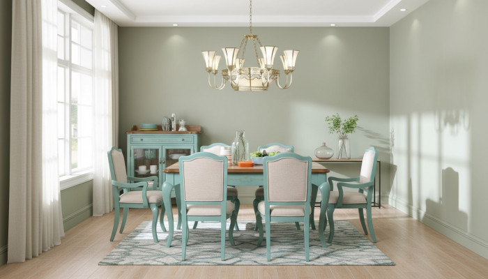 Eetset Eettafel 6 x Stoel Set Set Meubel Tafel Klassieke Eetgroep 7-delig.
