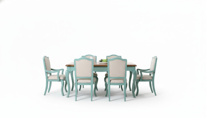 Eetset Eettafel 6 x Stoel Set Set Meubel Tafel Klassieke Eetgroep 7-delig.