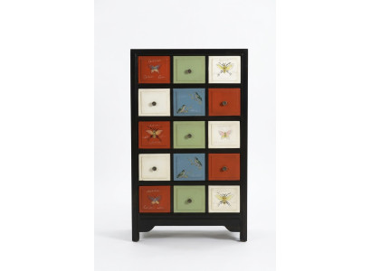 Gekleurde apotheekkast commode dressoir hoge kasten echt hout dressoirs