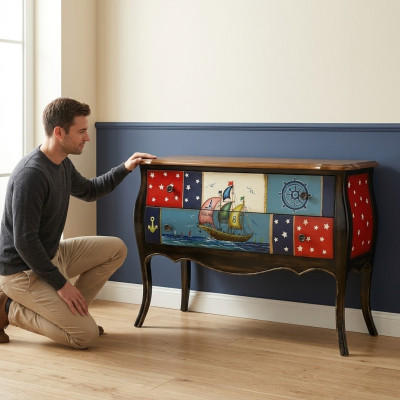 Antieke stijl commodedesign kast kast dressoir rekken commode kasten hout.