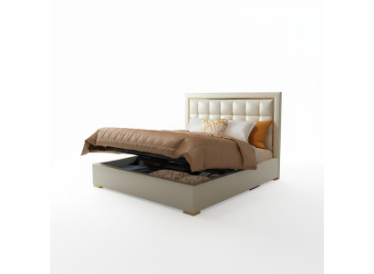 Bedbekleding Ontwerp Luxe Tweepersoonsbed Grijs 180x200 cm Slaapkamer Lederen Hotel