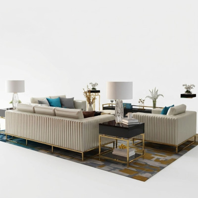 Sofa set 3+2+1 zitsbanken Design Bank Bekleding Moderne Bank