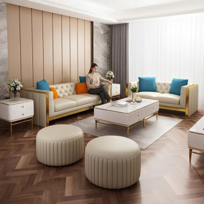 Sofaset 3 2-zits set Ontwerp Bank Bekleding Bank Moderne Banken