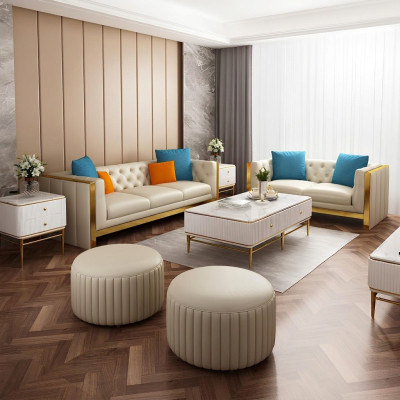 Sofaset 3 2-zits set Ontwerp Bank Bekleding Bank Moderne Banken