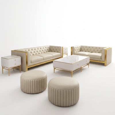 Sofaset 3 2-zits set Ontwerp Bank Bekleding Bank Moderne Banken