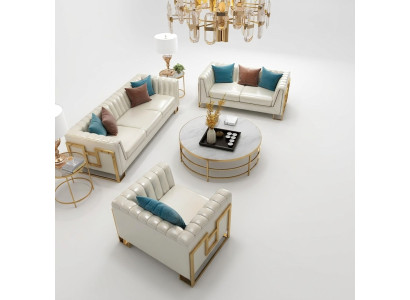 Luxe meubelbankstelbank sofa bekleding 3 2 1 zits salontafel 4-delig
