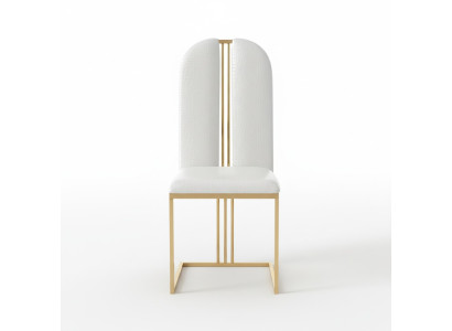 Roestvrijstalen eetkamerstoel Leren stoel Stoelen Roestvrijstalen Designer Goud