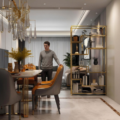 Metalen plank scheidingswand ontwerp luxe planken kast scheidingswanden woonkamer metaal
