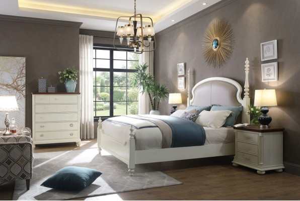 Bed nachtkastje ladekast 3-delige slaapkamer set design modern luxe bedden nieuw