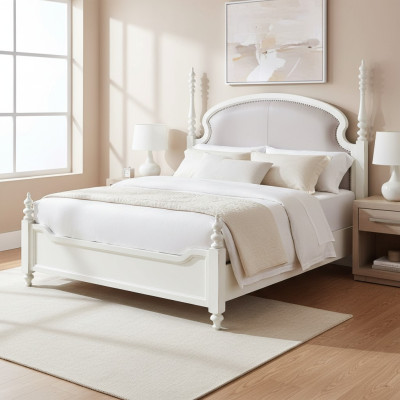 Luxe slaapkamer bed gestoffeerd design 180x200cm hotel tweepersoonsbed textiel nieuw.
