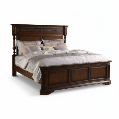 Houten bed Bed Tweepersoonsbed Massief hout Slaapkamer Hotel 180x200cm Nieuw Bedden Nieuw