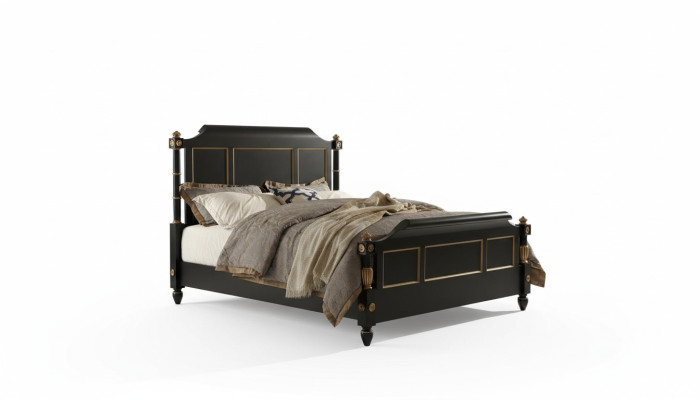 Slaapkamer houten bed Echt houten bed Hotel 180x200 Stijl Massieve meubels Bedden