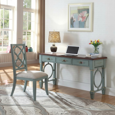 Bureau kantoorinrichting houten planken bureau eettafel tafel stoel 2 delen