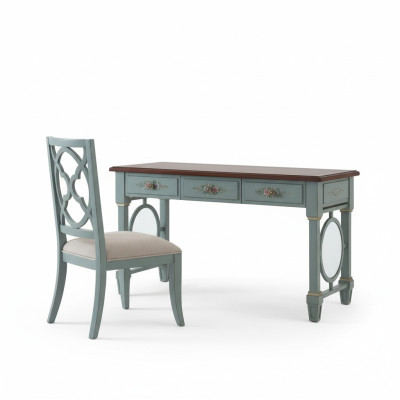 Bureau kantoorinrichting houten planken bureau eettafel tafel stoel 2 delen