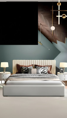 Ontwerper bed slaapkamer tweepersoonsbed bedden lederen hotel luxe bekleding 180/200cm