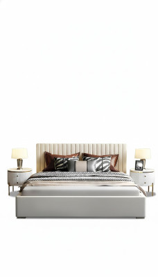 Ontwerper bed slaapkamer tweepersoonsbed bedden lederen hotel luxe bekleding 180/200cm
