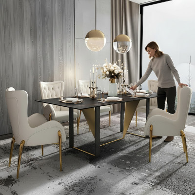 Eetkamer Chesterfield 1x stoel set bekleding woonkamer