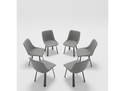 Stoelset Groep Stoelen Hotel Bekleding Set 6x Groepen Roestvrijstalen Stoelen