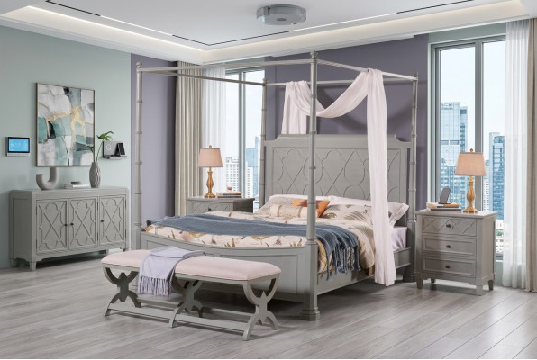 Slaapkamer compleet set in landelijke stijl modern bed nachtkastje 5-delig. Nieuw.